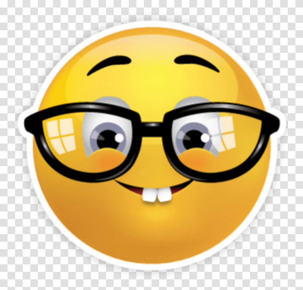 Emoji Nerd Emoticon Smiley Geek Nerd Emoji Background, Helmet, Apparel, Glasses Transparent Png