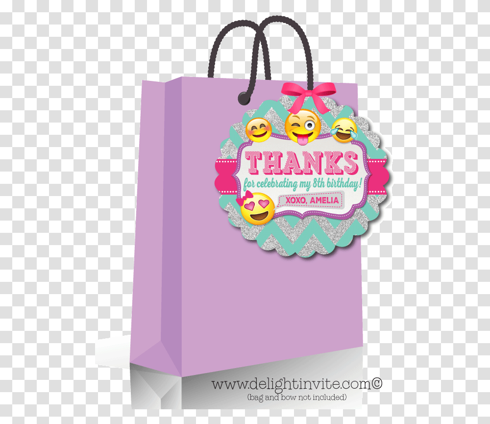 Emoji Omg Birthday Favor Tags Birthday Giveaways Card, Shopping Bag, Birthday Cake, Dessert, Food Transparent Png