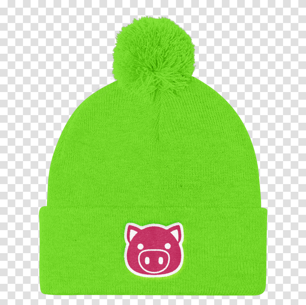 Emoji Pig Beanie Swish Embassy Knit Cap, Apparel, Hat, Hoodie Transparent Png