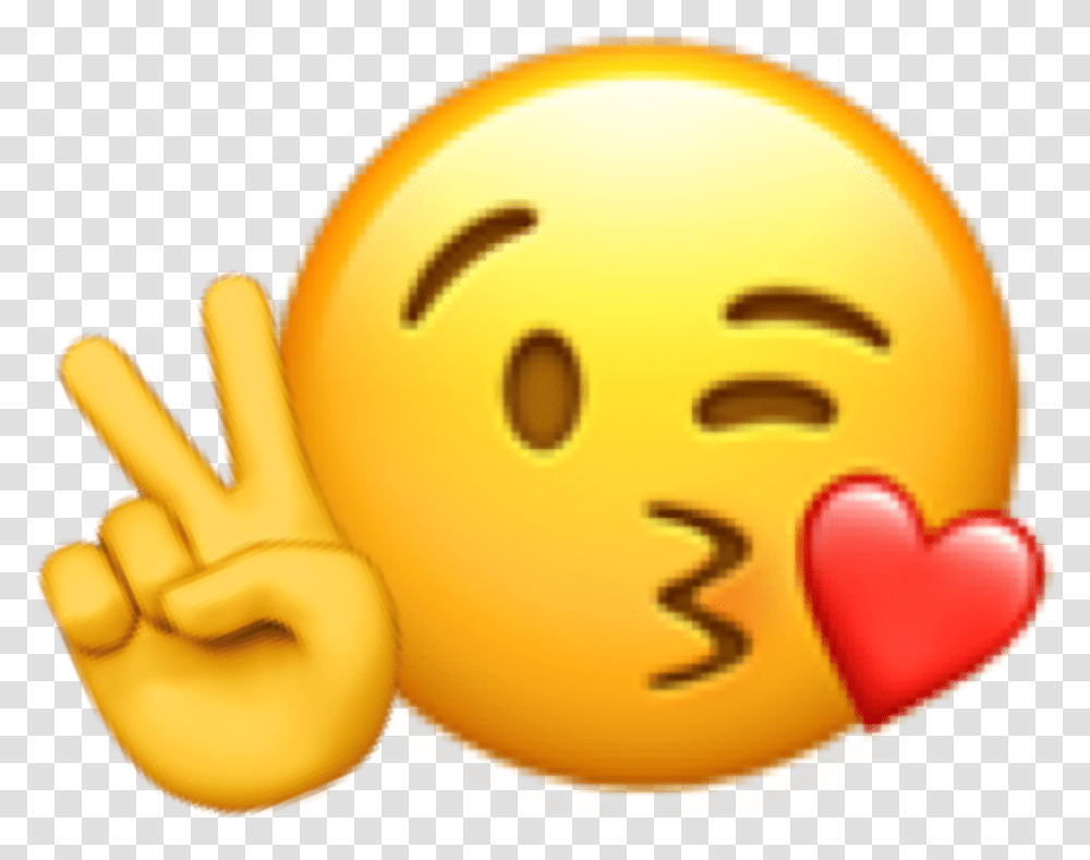 Emoji Pout Peace Sticker Ios 13 Emojis Heart Eyes, Toy, Food, Sweets, Confectionery Transparent Png