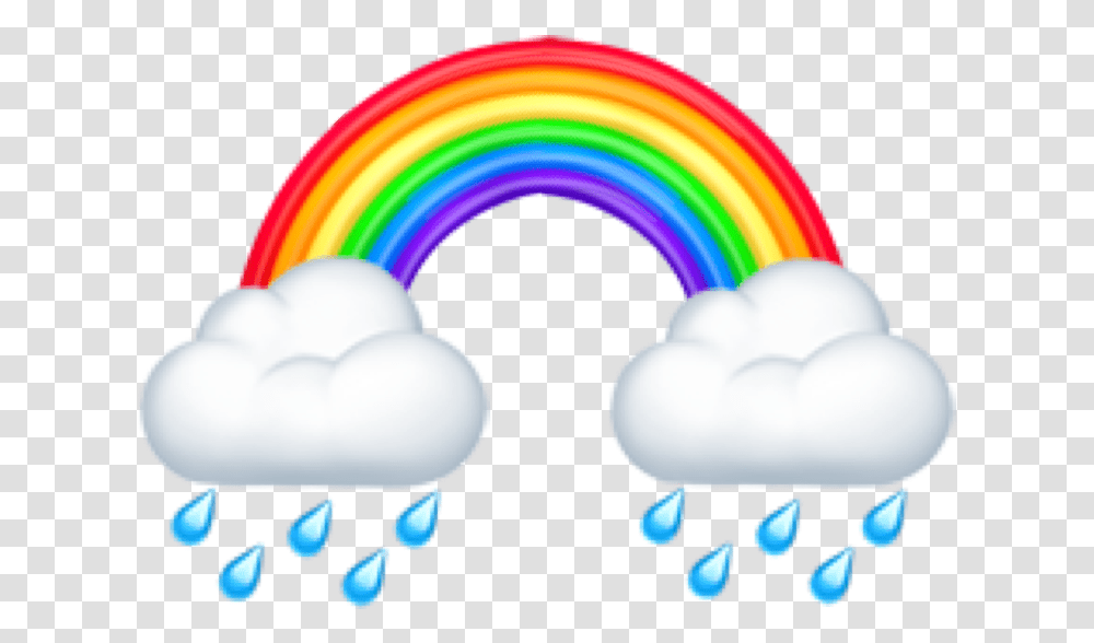 Emoji Rainbow Rain Cloud Rainbowemoji Rainbow Emoji, Graphics, Art, Light, Nature Transparent Png