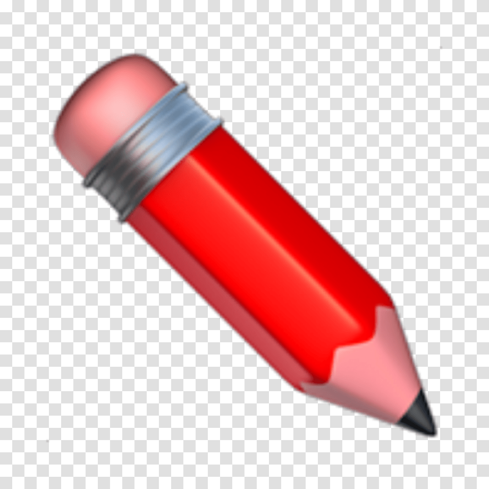 Emoji Red Pencil Redpencil Apple Remix Background School Emoji Pencil, Lipstick, Cosmetics, Dynamite, Bomb Transparent Png