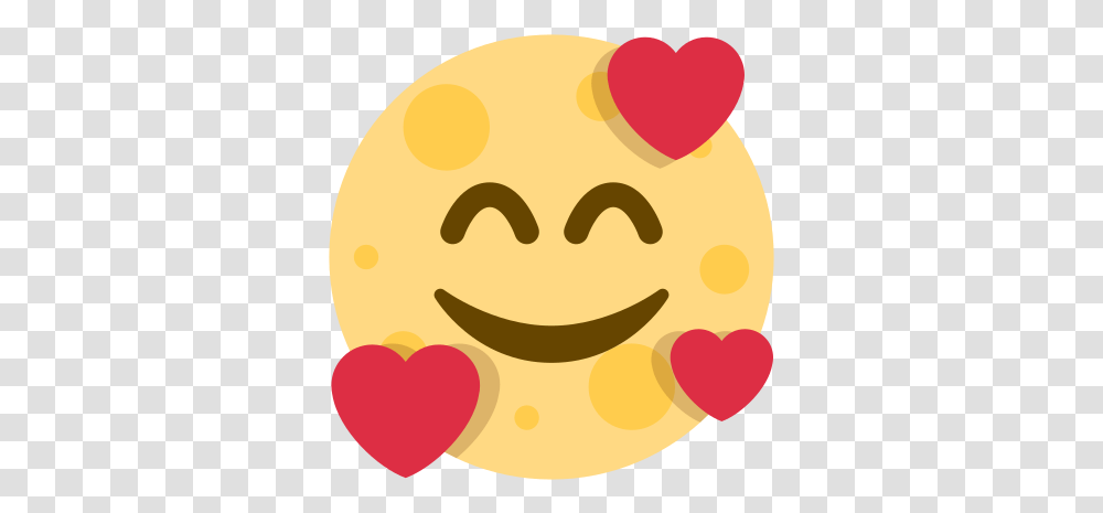 Emoji Remix Twemoji Smiling With 3 Hearts, Food, Sweets, Bread, Cookie Transparent Png