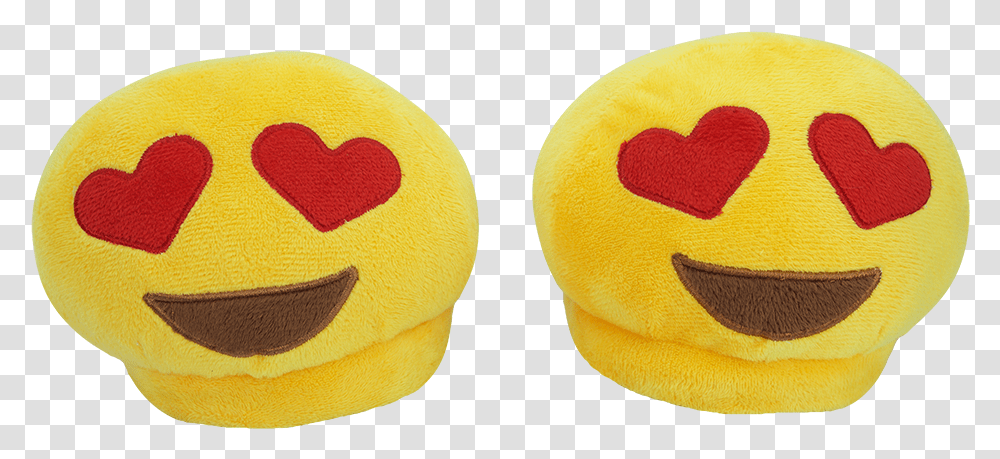 Emoji Slippers Heart Eyes Heart, Plush, Toy, Pillow, Cushion Transparent Png