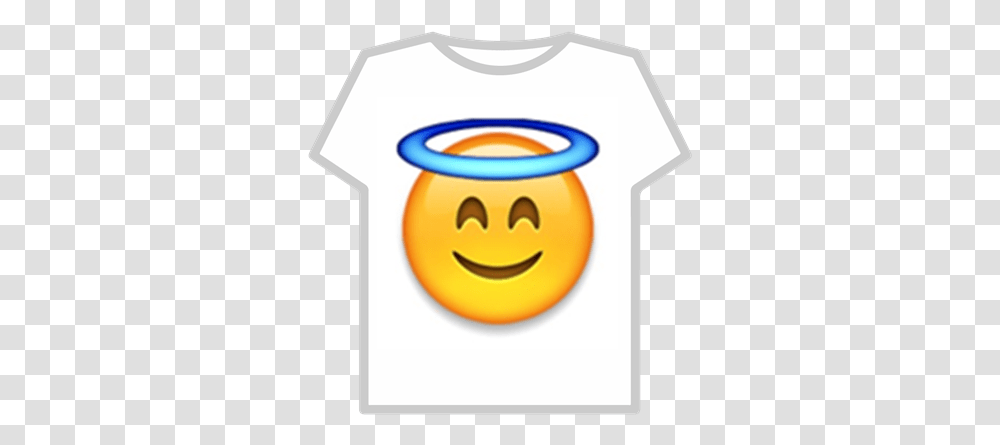 Emoji Smile Face W Halo Smirking Roblox Angel Emoji, Text, Number, Symbol, Clothing Transparent Png