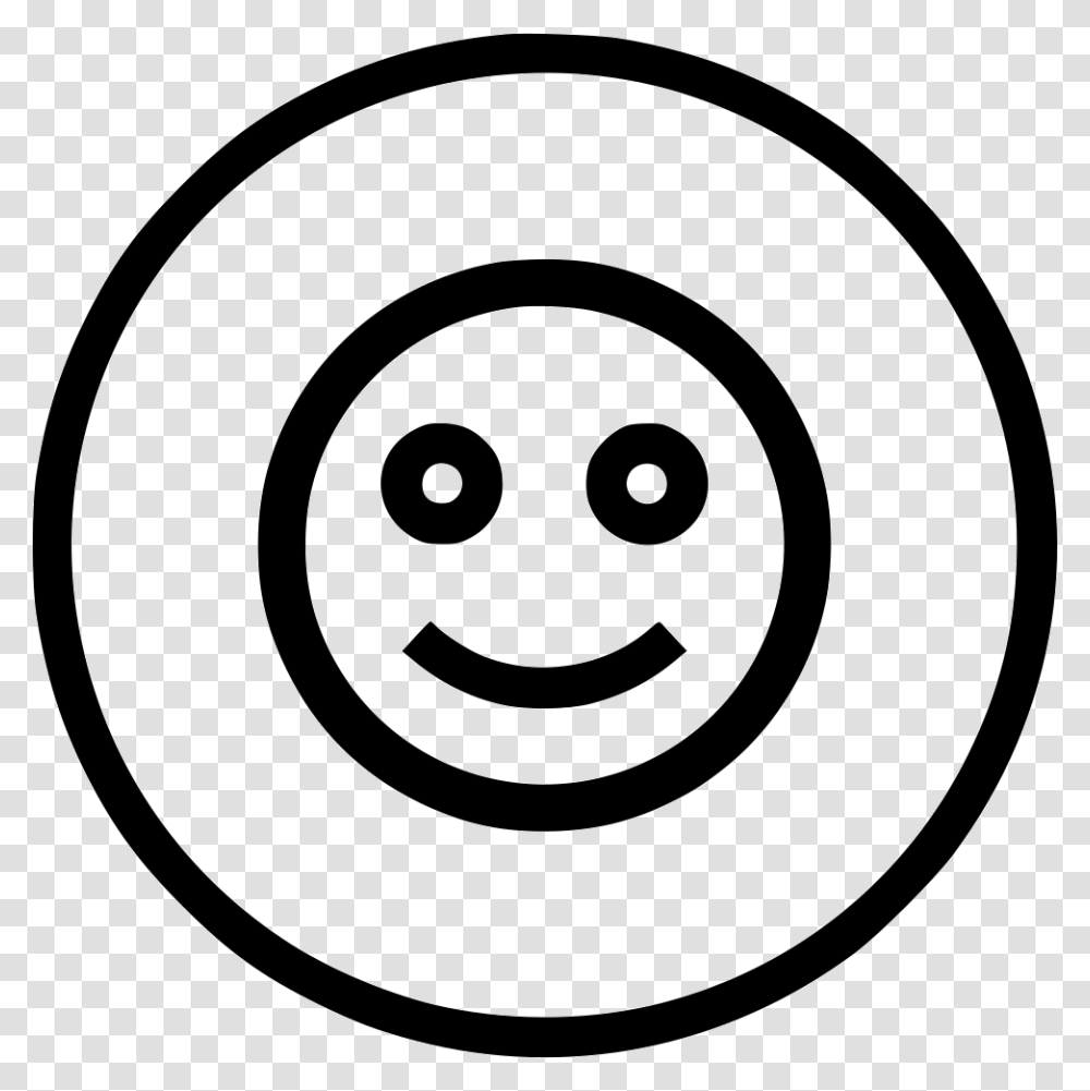 Emoji Smile Smiley Badge Round Face Fresh Calm Emoji Black And White, Logo, Trademark Transparent Png