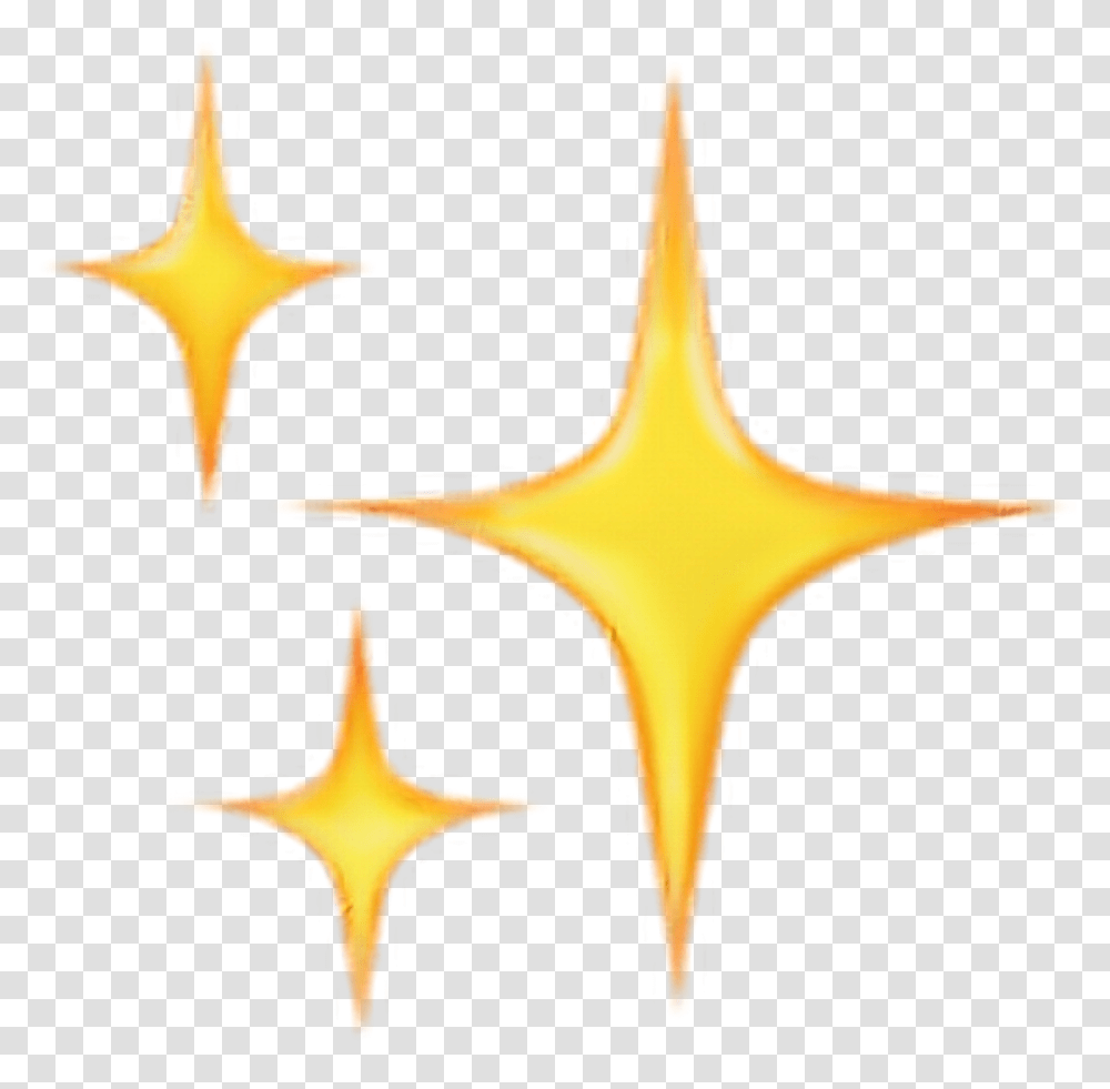 Emoji Sparkles Clipart Download Apple Sparkle Emoji, Sea Life, Animal, Star Symbol, Starfish Transparent Png
