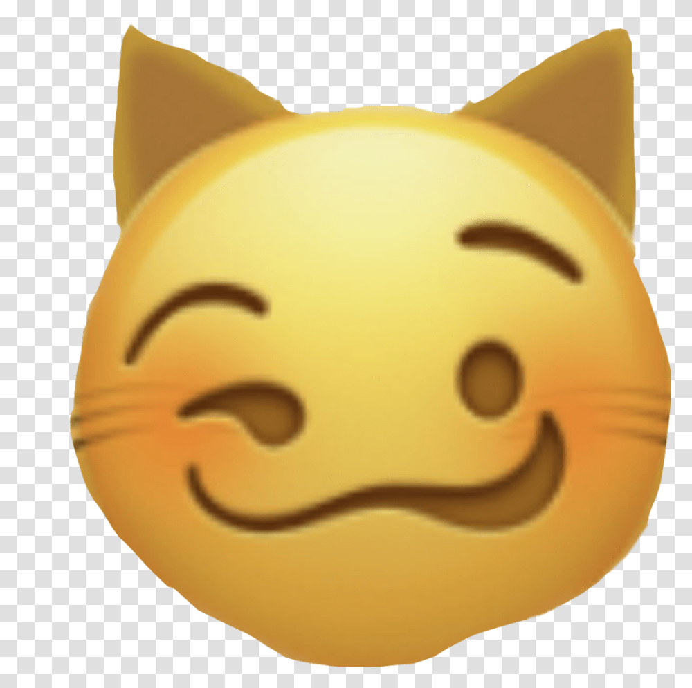 Emoji Sticker Cat Yellow Blush Whiskers Nervous, Toy, Animal, Pet, Mask Transparent Png