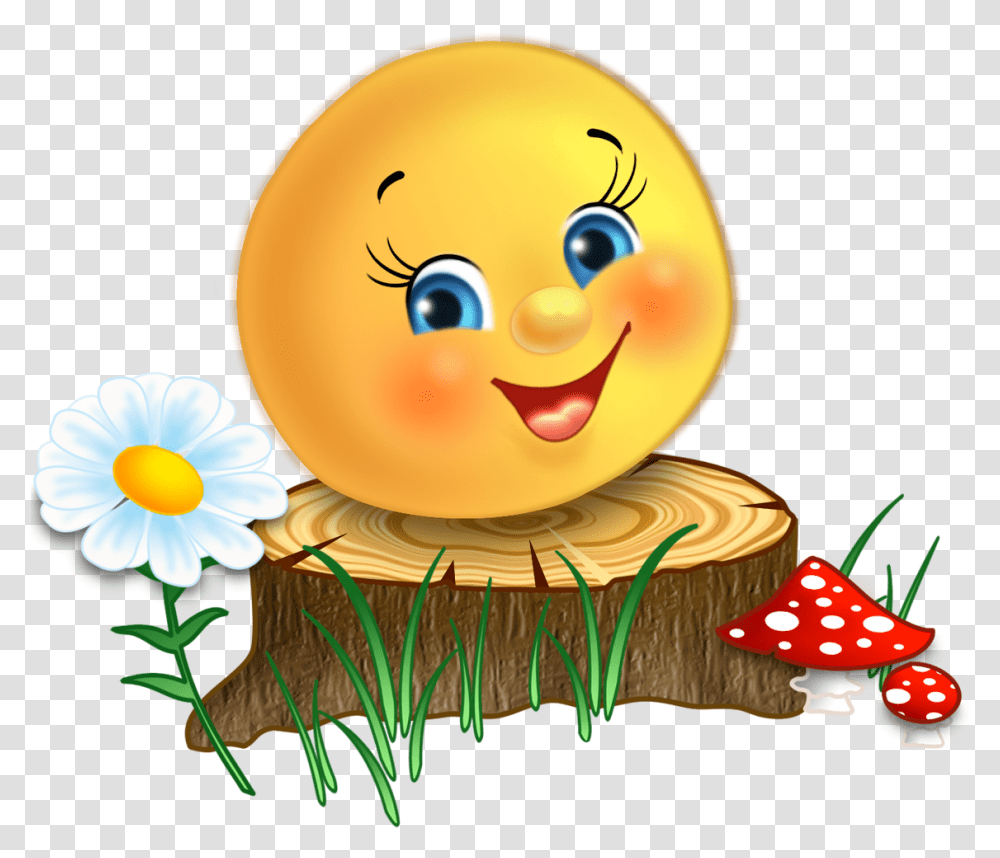 Emoji Stickers Smileys Smiley Faces Happy Face Emoticon Happiness Face, Plant, Agaric, Mushroom, Fungus Transparent Png