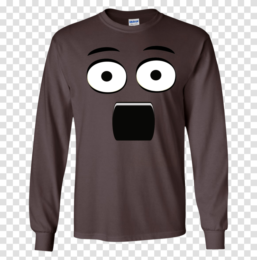 Emoji T Shirt With A Surprised Face And Open Mouth Seth's Bike Hacks Taco Shirt, Sleeve, Apparel, Long Sleeve Transparent Png