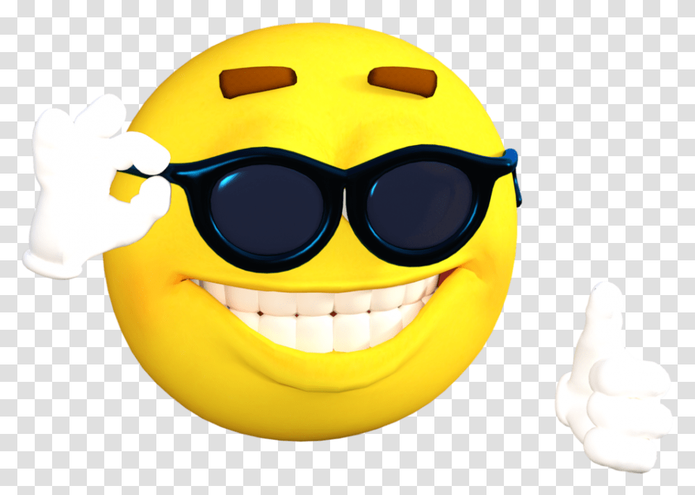 Emoji Though Your Heart Is Breaking All Cool And Good Emoji, Sunglasses, Accessories, Accessory, Pac Man Transparent Png
