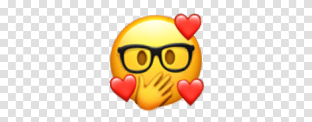 Emoji Tiktok Nerd Love Shocked Betyouarefromtiktok Iphone Nerd Emoji, Helmet, Apparel, Pac Man Transparent Png