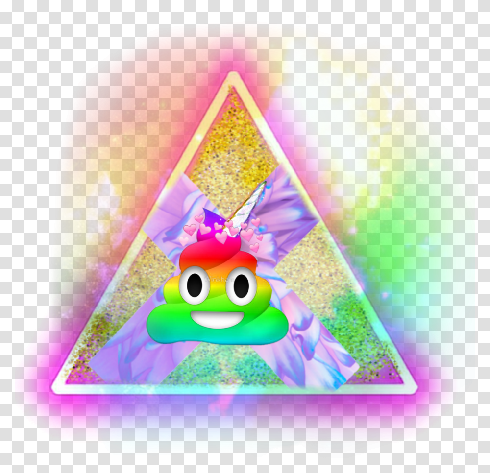 Emoji Triangle Rainbow Cross Neon Lights, Lighting Transparent Png