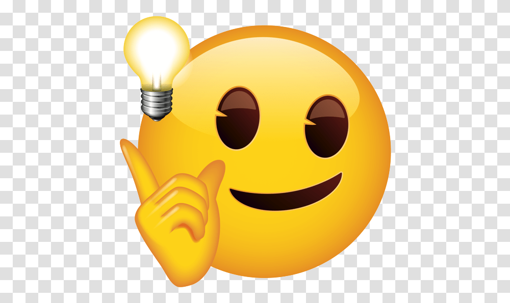 Emoji - The Official Brand Face With Bright Idea Fitz 0 Clever Emoji, Light, Pac Man Transparent Png