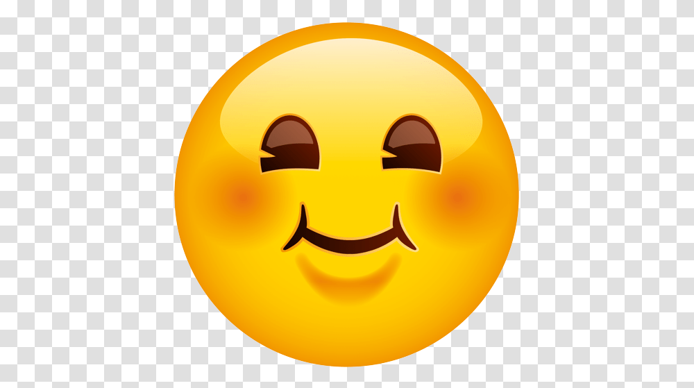 Emoji - The Official Brand Small Chubby And Very Happy Winky Face Emoji, Pac Man, Pumpkin, Vegetable, Plant Transparent Png