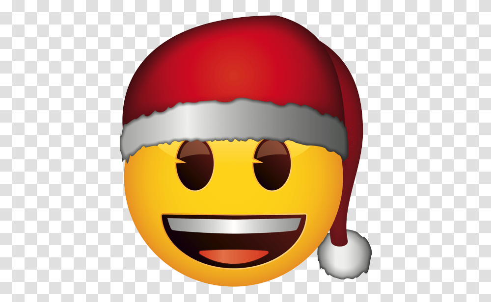 Emoji - The Official Brand Smiling Face With Christmas Hat Light Blue Smiley Face, Balloon, Pac Man, Halloween, Graphics Transparent Png