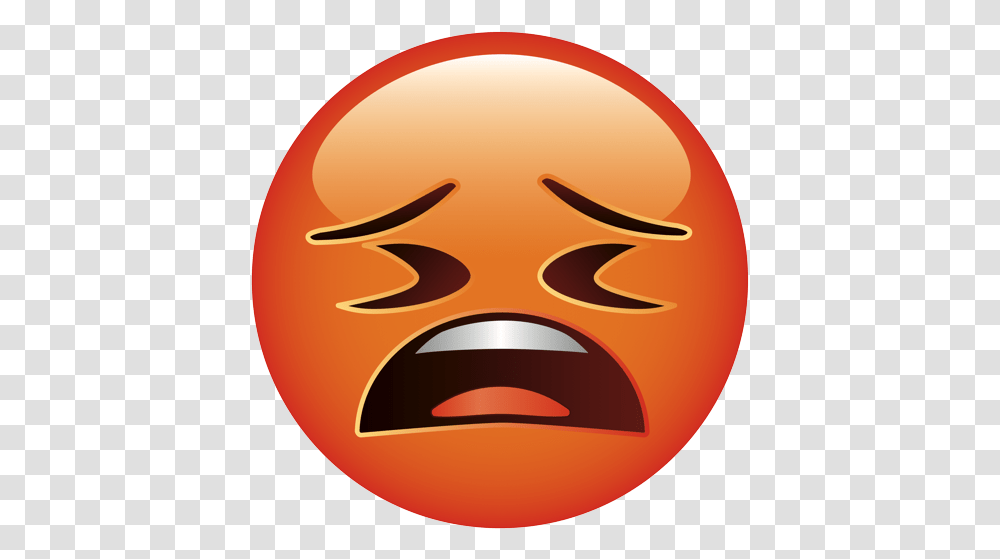 Emoji - The Official Brand Tired Face Variant Orange Circle, Mask, Lamp, Mustache Transparent Png
