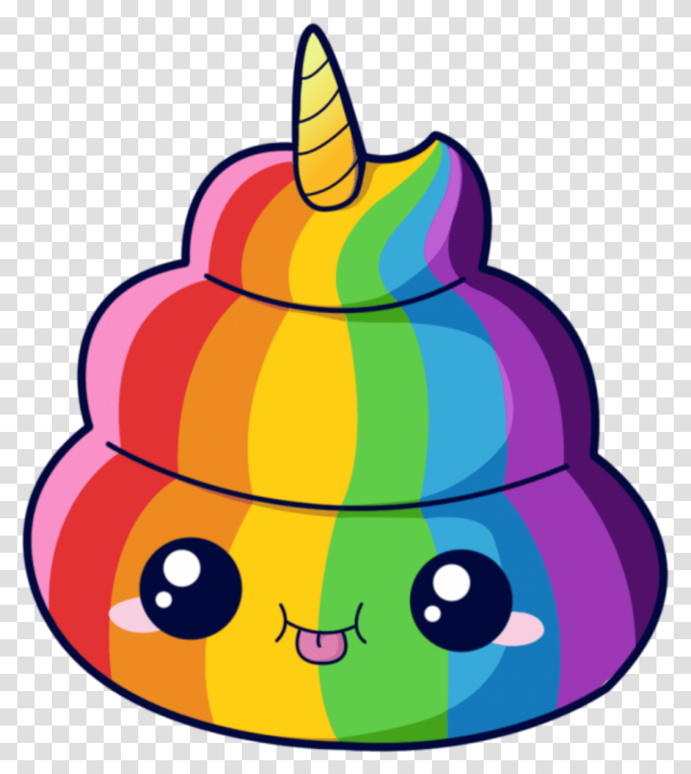 Emoji Unicorn Kawaii Stickers Emoji Rainbow Poop, Food, Icing Transparent Png