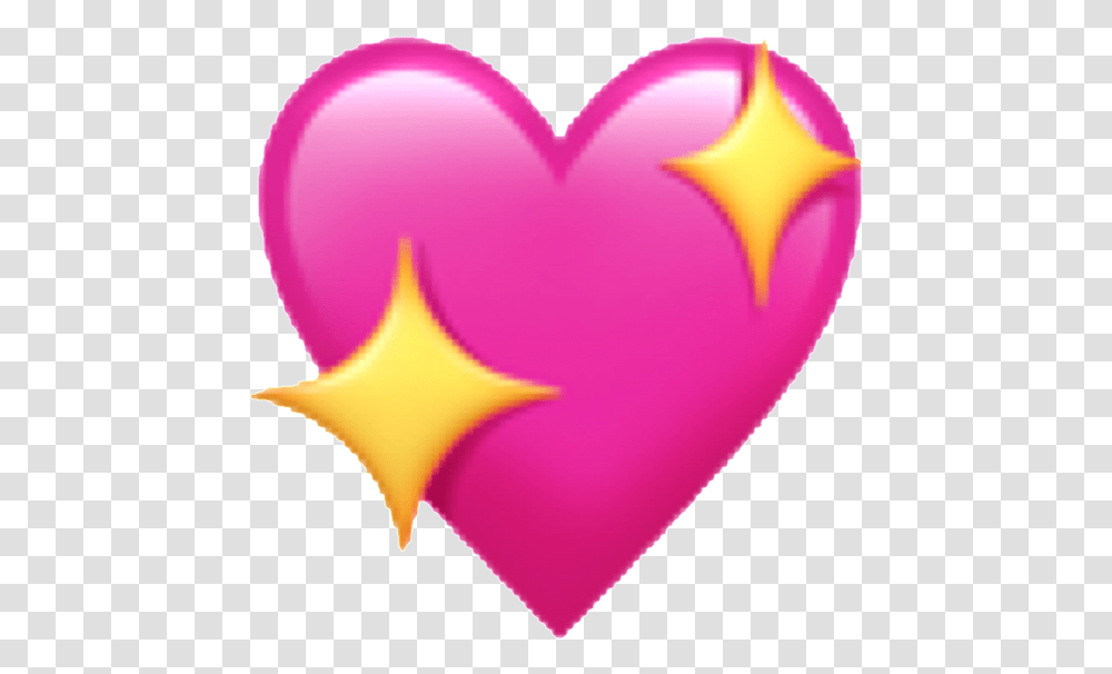 Emoji Whatsapp Beso Sparkle Heart Pink Emoji Heart, Balloon Transparent Png