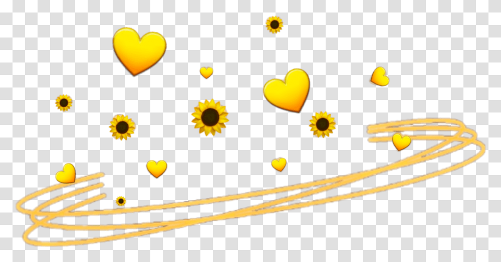 Emoji Whatsapp Sunflower Crown Crownflower Emojicrown Yellow Heart Emoji, Text, Birthday Cake, Dessert, Food Transparent Png