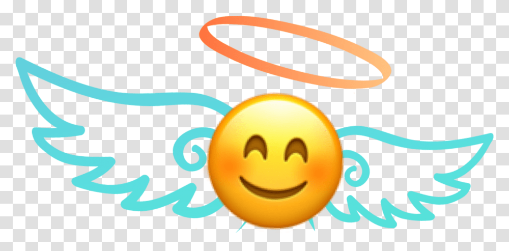 Emoji Wings Halo Angel Smilehappy Cute Angel And Devil, Gold, Trophy Transparent Png