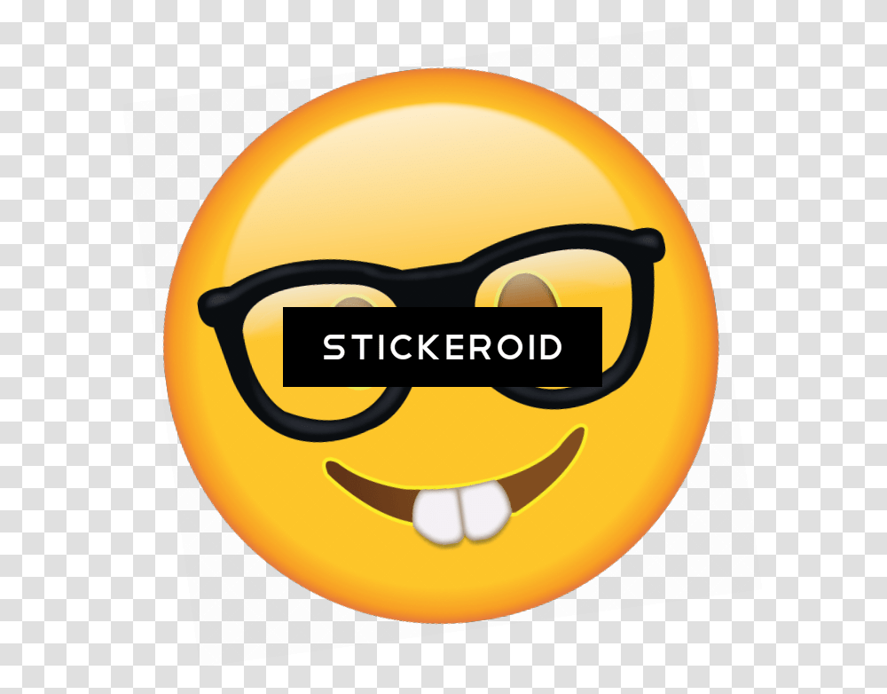 Emoji With 2 Teeth Download Meme Emoticon Nerd, Label, Helmet, Plant Transparent Png