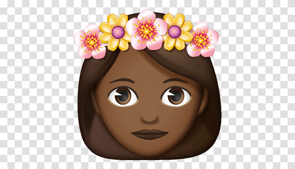 Emoji With Brown Hair, Apparel, Face, Plant Transparent Png