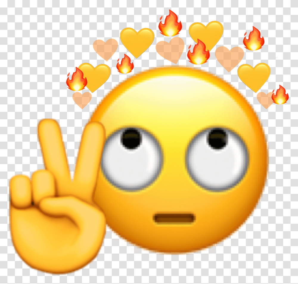 Emoji With Crown And Touch Up Hand Peace Annoyed, Toy, Graphics, Art, Pac Man Transparent Png