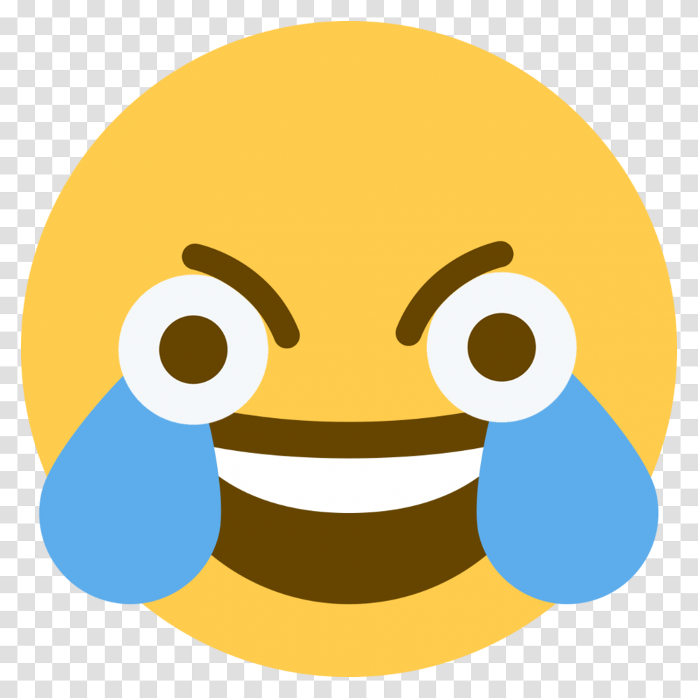 Emoji With Open Eyes Angry Laughing Crying Emoji, Label, Text, Sticker, Tennis Ball Transparent Png