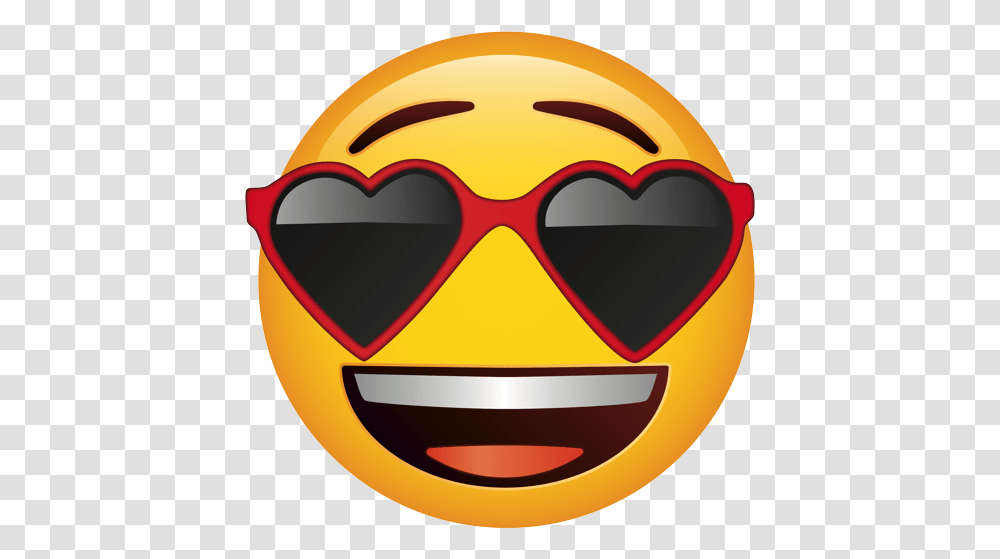 Emoji With Pink Heart Eyes, Helmet, Sunglasses, Label Transparent Png