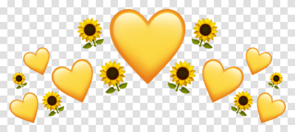 Emojicrown Crown Emoji Heart Love Hearts Loves Hearts Emoji With Sunflower, Plant, Interior Design, Petal, Label Transparent Png