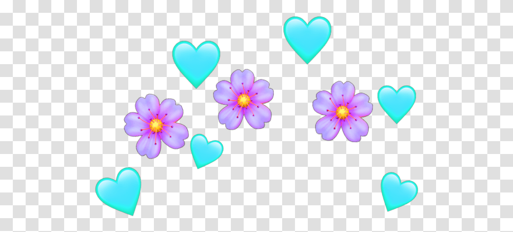 Emojicrown Flowercrown Heartcrown Crown Flowers Heart, Petal, Plant, Blossom, Anther Transparent Png