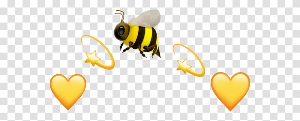 Emojicrown Yellowsummer Iphone Emoji Heart Heart, Wasp, Bee, Insect, Invertebrate Transparent Png