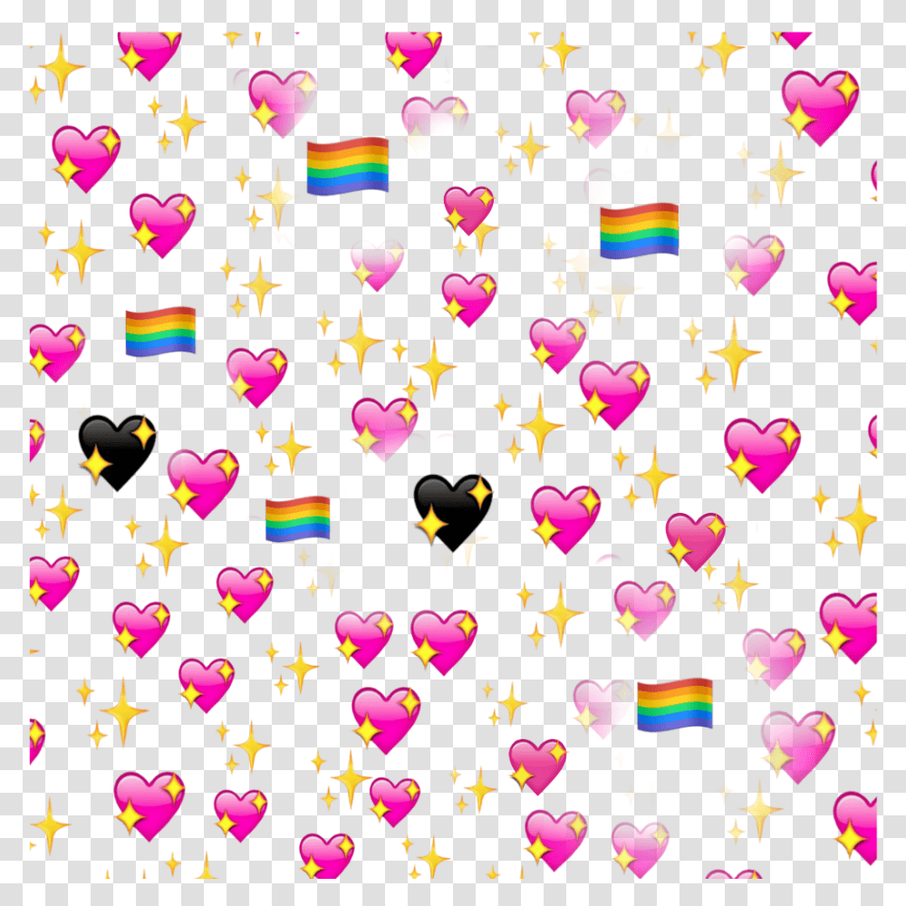 Emojiiphone Emojibackground Background Emoji Hearts Iphone Heart Emoji Background, Confetti, Paper Transparent Png
