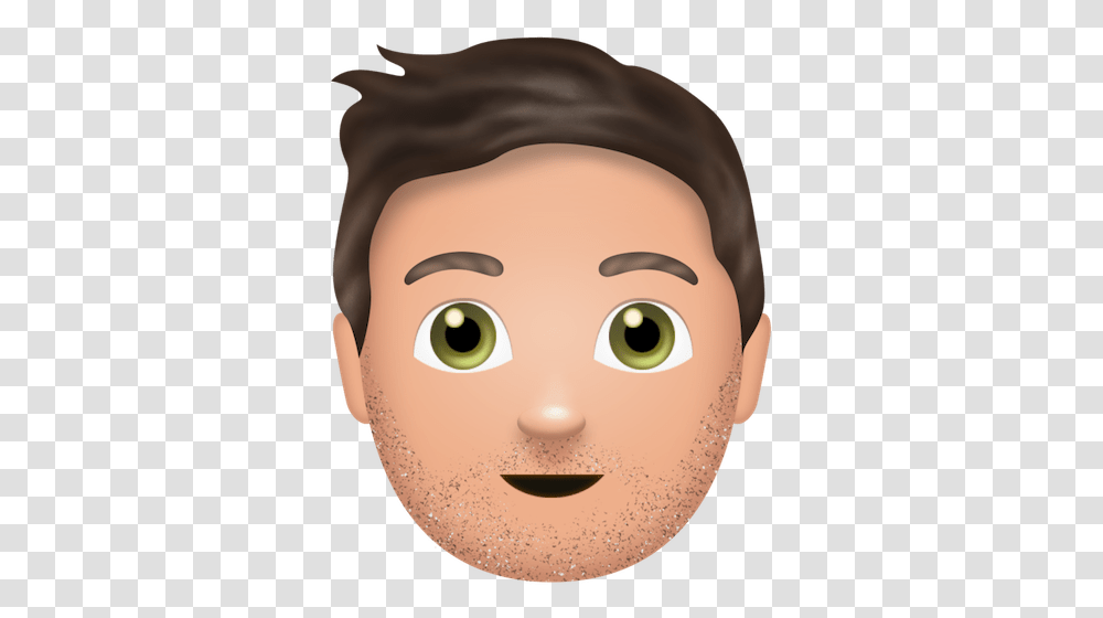 Emojiology Smiling Face With Hearts Brown Hair Dad Emoji, Head, Doll, Toy, Graphics Transparent Png