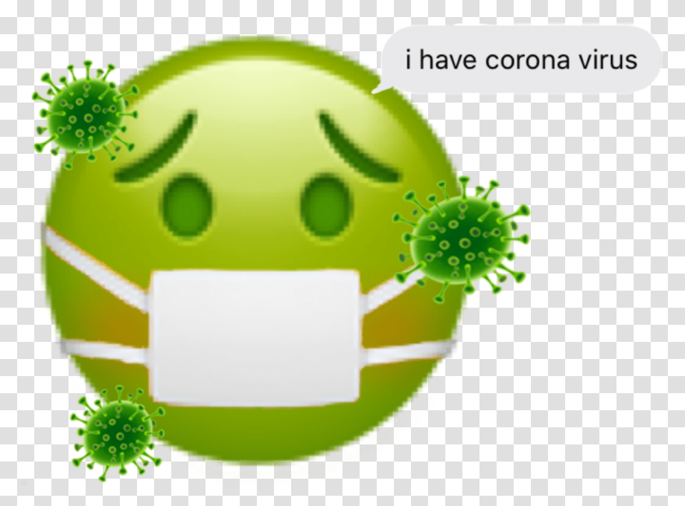 Emojis Iphone Corona Sticker By Happy, Green, Plant, Food, Sphere Transparent Png