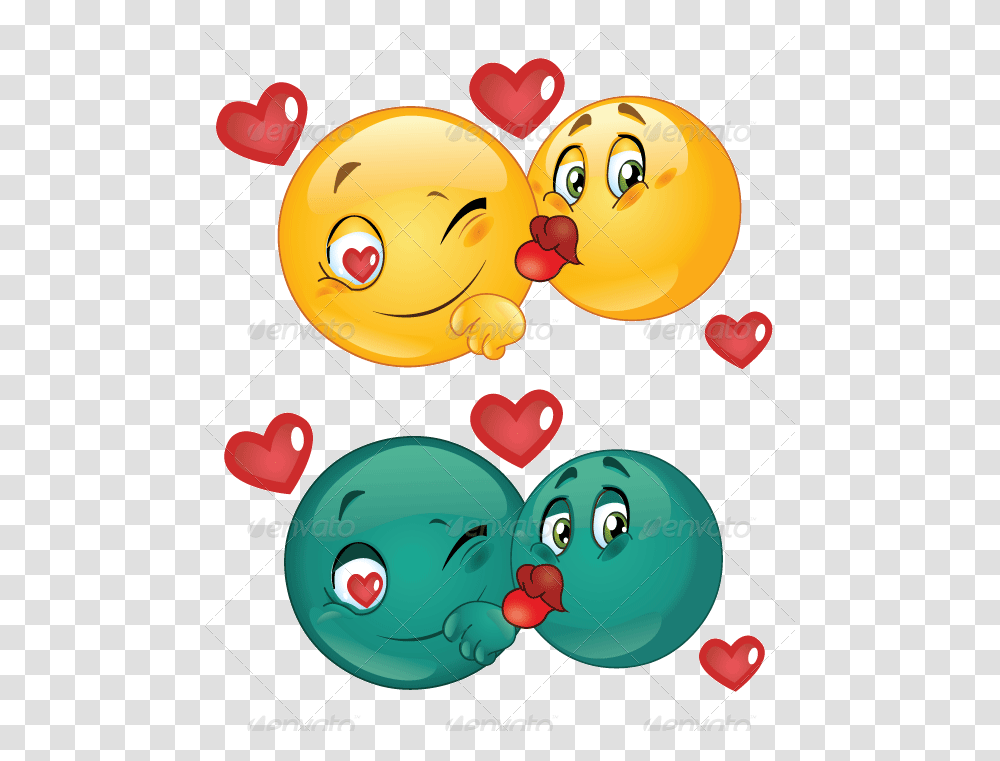 Emoticon Couple Kissing Couple Kissing Emoji, Balloon, Heart, Sweets, Food Transparent Png