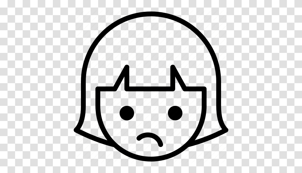 Emoticon Expression Face Girl Thinking Woman Icon, Handbag, Accessories, Accessory, Purse Transparent Png