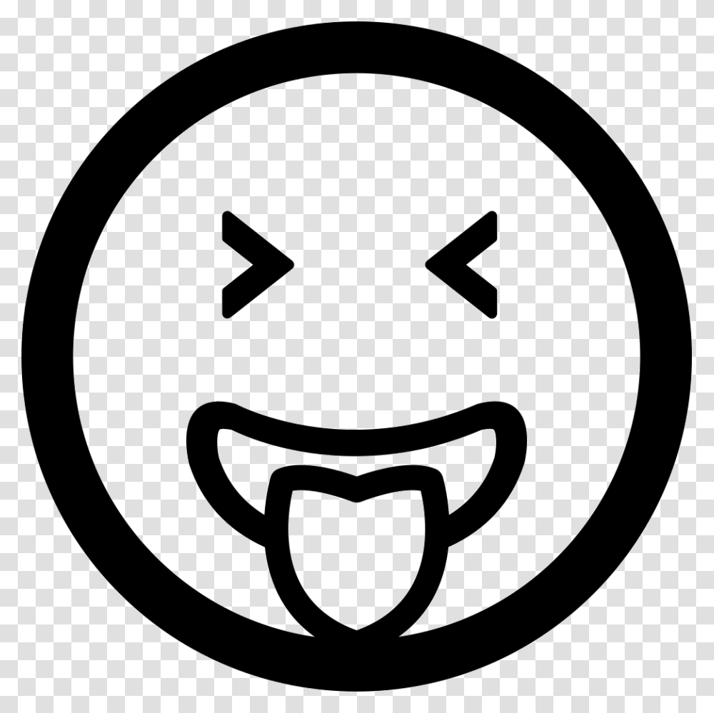 Emoticon Face Square With Tongue Out Of The Mouth And Download, Stencil, Recycling Symbol, Sign Transparent Png