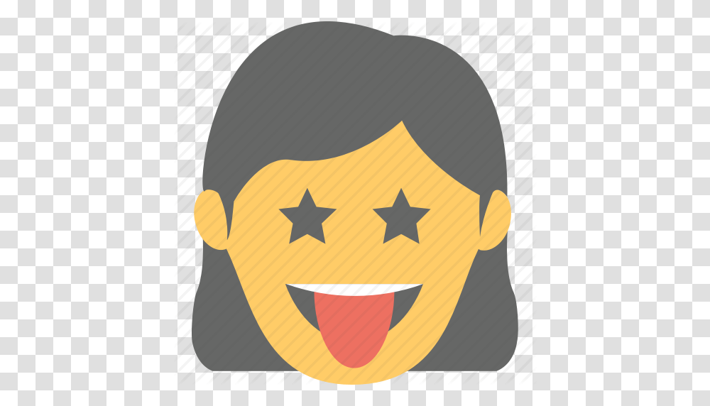 Emoticon Girl Emoji Jolly Naughty Smiley Icon, Star Symbol, Flag, Hand Transparent Png
