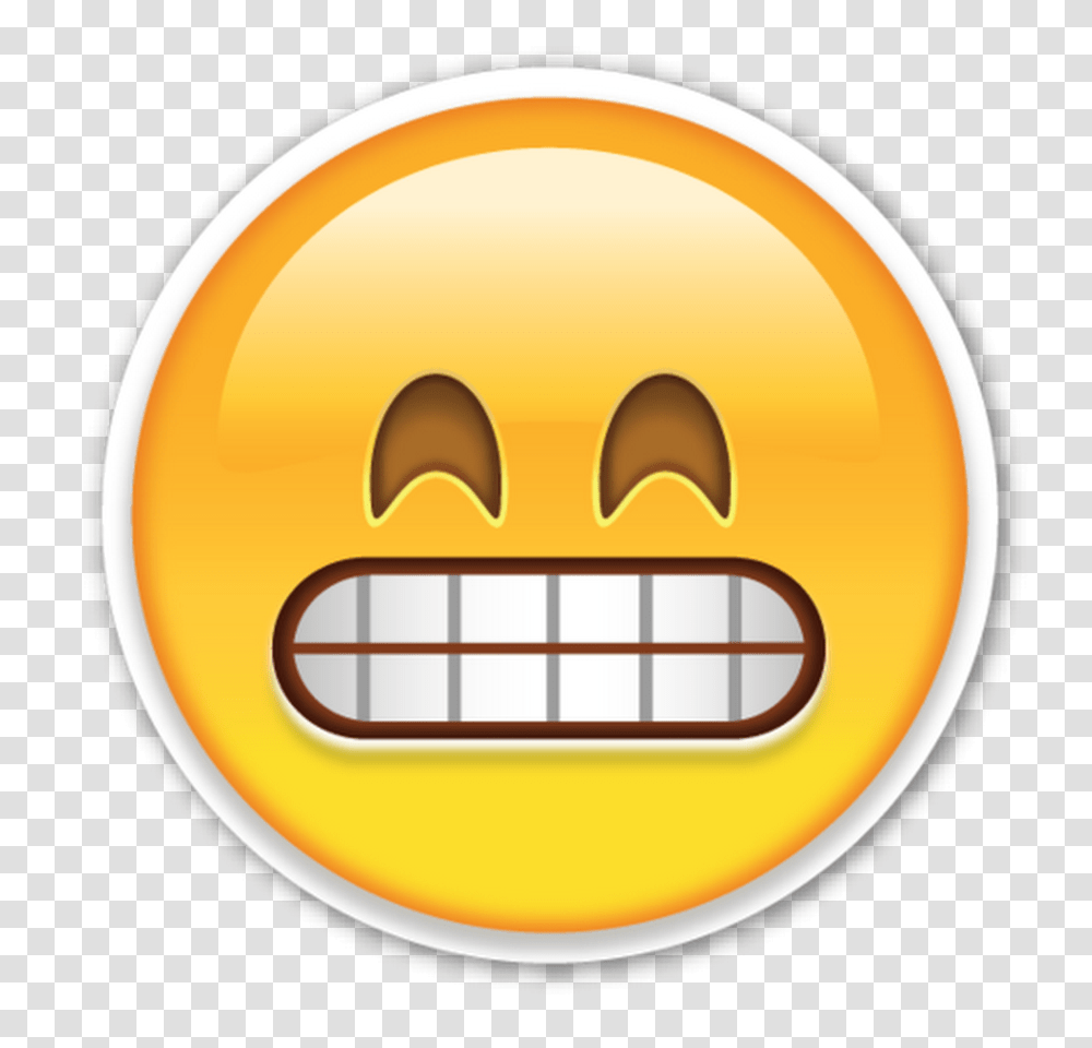 Emoticon Grinning Grimacing Face Emoji, Label, Text, Logo, Symbol Transparent Png