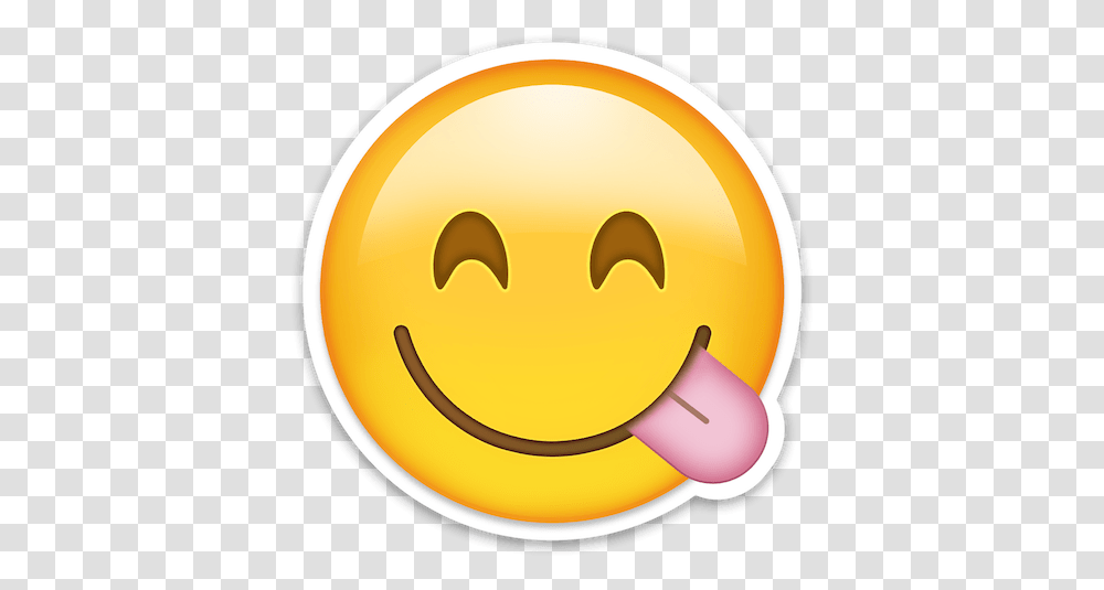 Emoticon Happy Tongue Whatsapp Tongue Out Emoji, Label, Text, Outdoors, Hand Transparent Png