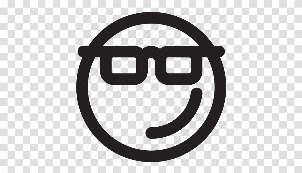 Emoticon Intelligent Nerd Nerdy Outlines Playboy Sunglasses Icon, Steering Wheel, Buckle, Label Transparent Png