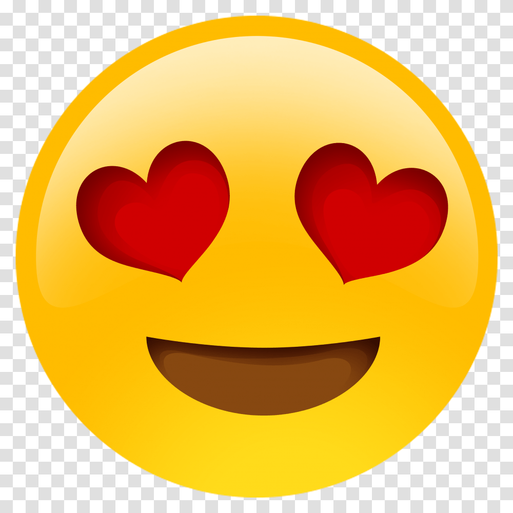Emoticon Ojos De Corazon, Pac Man, Heart, Pumpkin, Vegetable Transparent Png