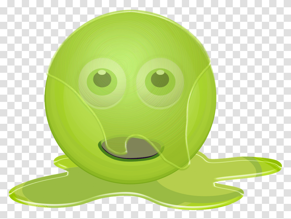 Emoticon Smiley Emoji Sick Snot Snotty Mucus Smkl Emoji, Green, Plant, Snail, Invertebrate Transparent Png