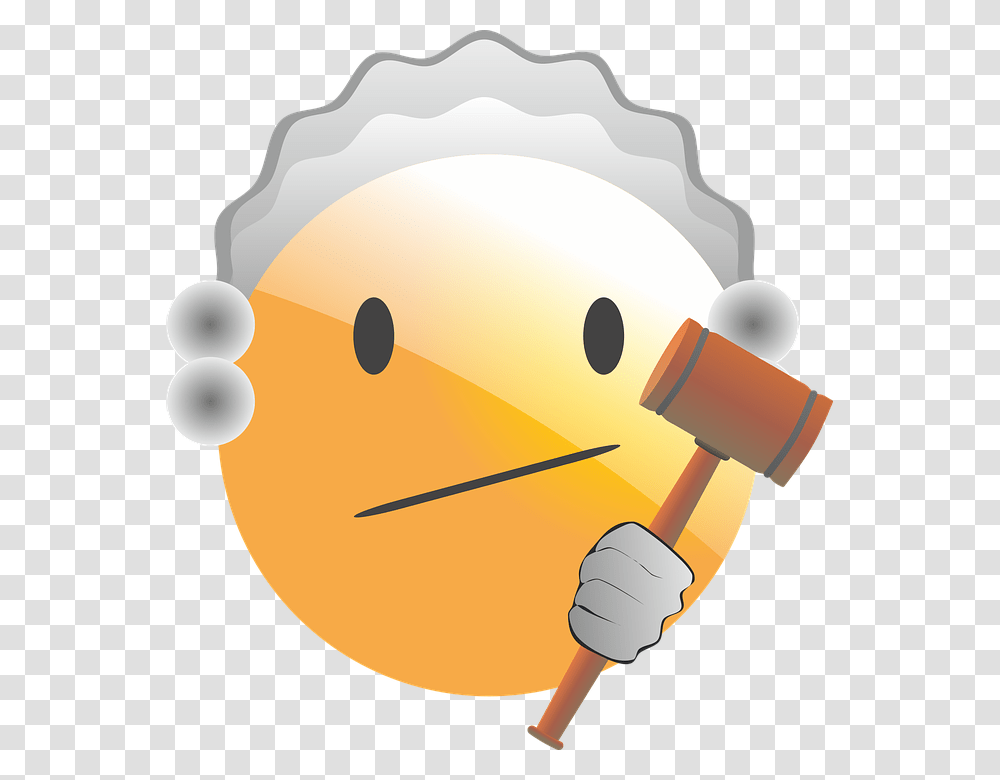 Emoticon Smiley Judge Justice Court Hammer Fair Judge Smiley Animated, Lamp, Tool, Maraca, Musical Instrument Transparent Png
