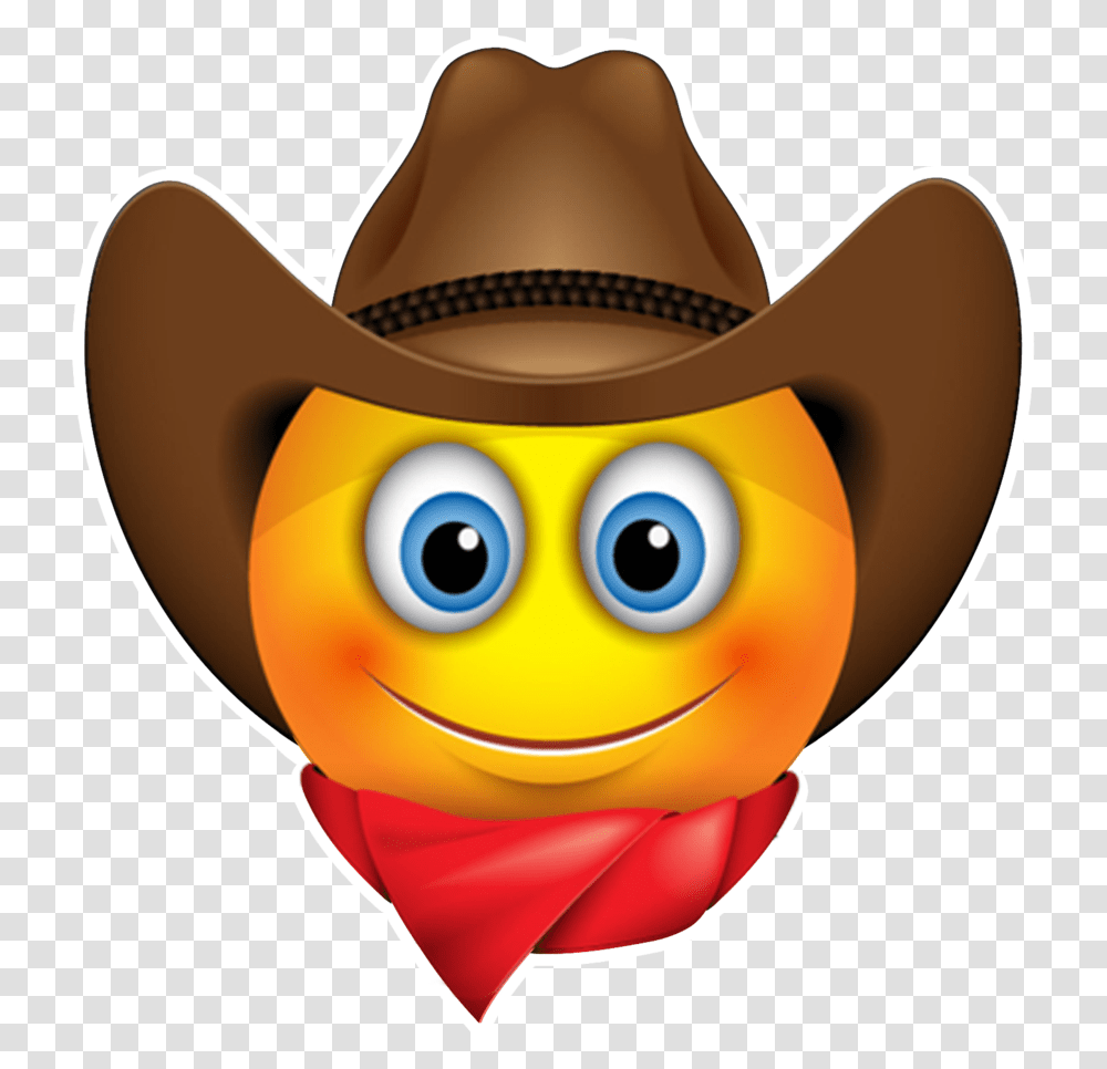 Emoticon Smiley Sunglasses Cowboy Emoji Free Emoticon Cowboy, Apparel, Cowboy Hat, Toy Transparent Png