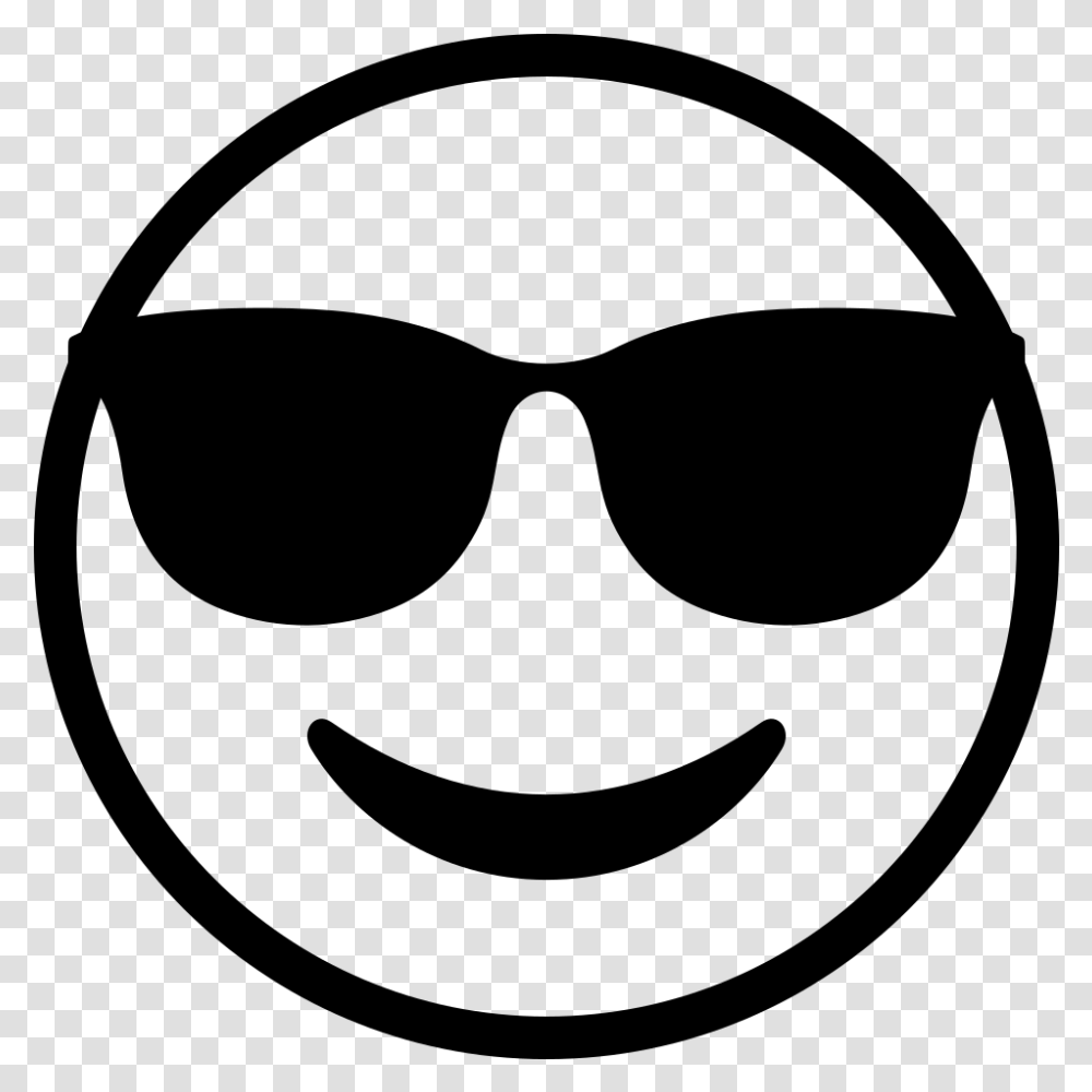 Emoticon Smiley Sunglasses Emoji Free Download Emoji Clipart Black And White, Gray, World Of Warcraft Transparent Png