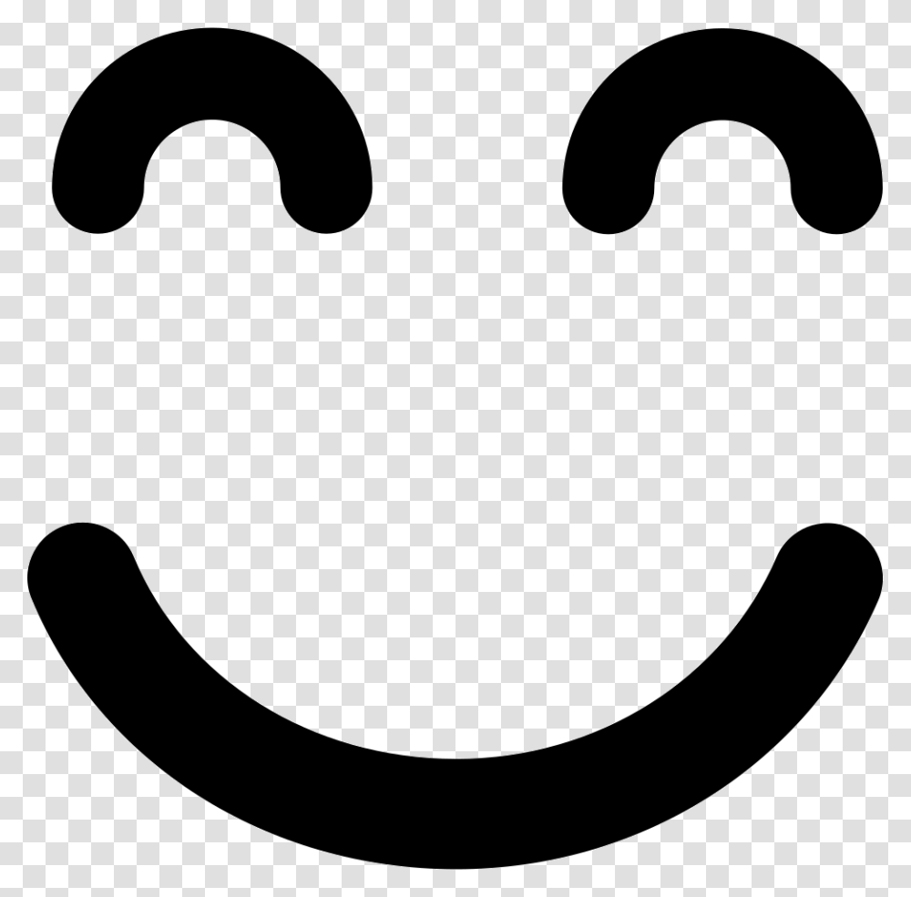 Emoticon Square Smiling Face With Closed Eyes Smiling Face, Stencil, Horseshoe, Hook, Mustache Transparent Png