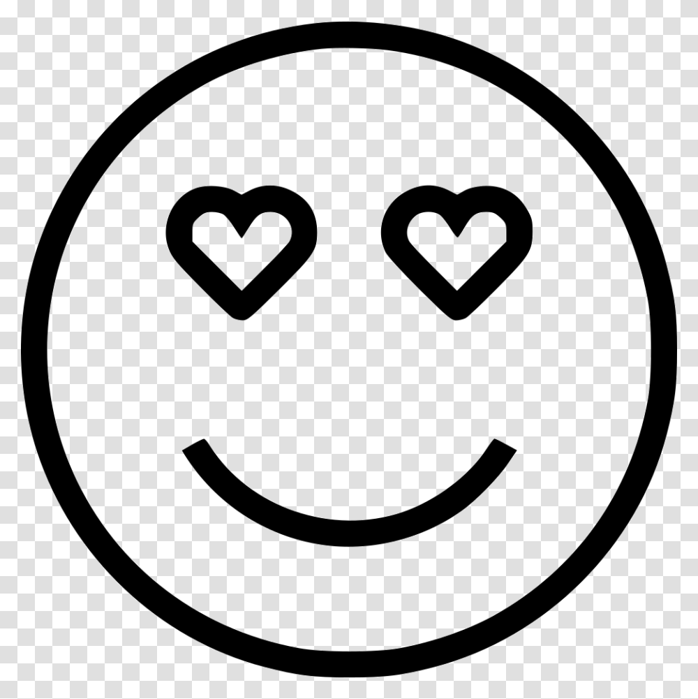 Emoticons Love Black And White, Stencil, Sign, Recycling Symbol Transparent Png